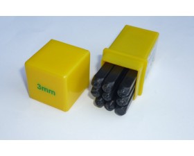 NÁŘADÍ - RAZNICE ČÍSEL 9KS - (0-9) - 3MM (NA TYPOVÉ ŠTÍTKY)